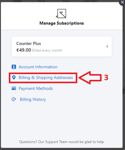 Counter billing address 2